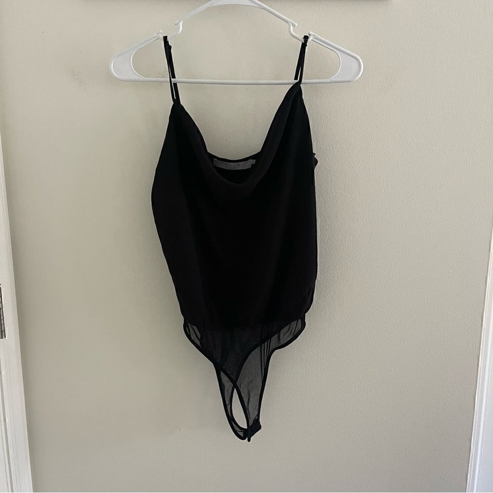 ASTR the label black spaghetti strapped body suit